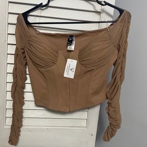BROWN CORSET TOP